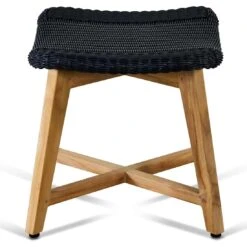 OUTLIV. Clovelly Hocker Teak/Geflecht Natur/Schwarz -Garten Leben outliv clovelly hocker teak recycelt geflecht 1346491 3
