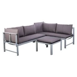 OUTLIV. Ecklounge Aluminium Inkl. Kissen Silber/Grau -Garten Leben outliv eck lounge aluminium inkl kissen silber grau 1228714 2