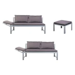 OUTLIV. Ecklounge Aluminium Inkl. Kissen Silber/Grau -Garten Leben outliv eck lounge aluminium inkl kissen silber grau 1228714 3