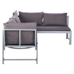 OUTLIV. Ecklounge Aluminium Inkl. Kissen Silber/Grau -Garten Leben outliv eck lounge aluminium inkl kissen silber grau 1228714 5