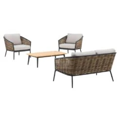 OUTLIV. Falun Loungeset 4-tlg. Aluminium/Rope Anthrazit/Mixed Brown/Ivory -Garten Leben outliv falun sofagruppe 4 tlg aluminium rope 1342762 6