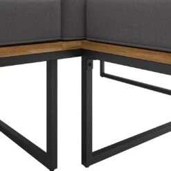 OUTLIV. Floris Dininglounge 3-tlg. Stahl/Akazie Schwarz/Grau -Garten Leben outliv floris dininglounge 3 tlg stahl akazie schwarz grau 1241353 10