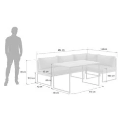 OUTLIV. Floris Dininglounge 3-tlg. Stahl/Akazie Schwarz/Grau -Garten Leben outliv floris dininglounge 3 tlg stahl akazie schwarz grau 1241353 11