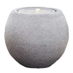 Heissner Ball LED Gartenbrunnen Polytstone Granit