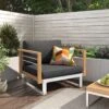 OUTLIV. Hawaii Loungesessel Edelstahl/Teak/Polster Dunkelgrau -Garten Leben outliv hawaii loungesessel edelstahl teak polster dunkelgrau 1226173 1
