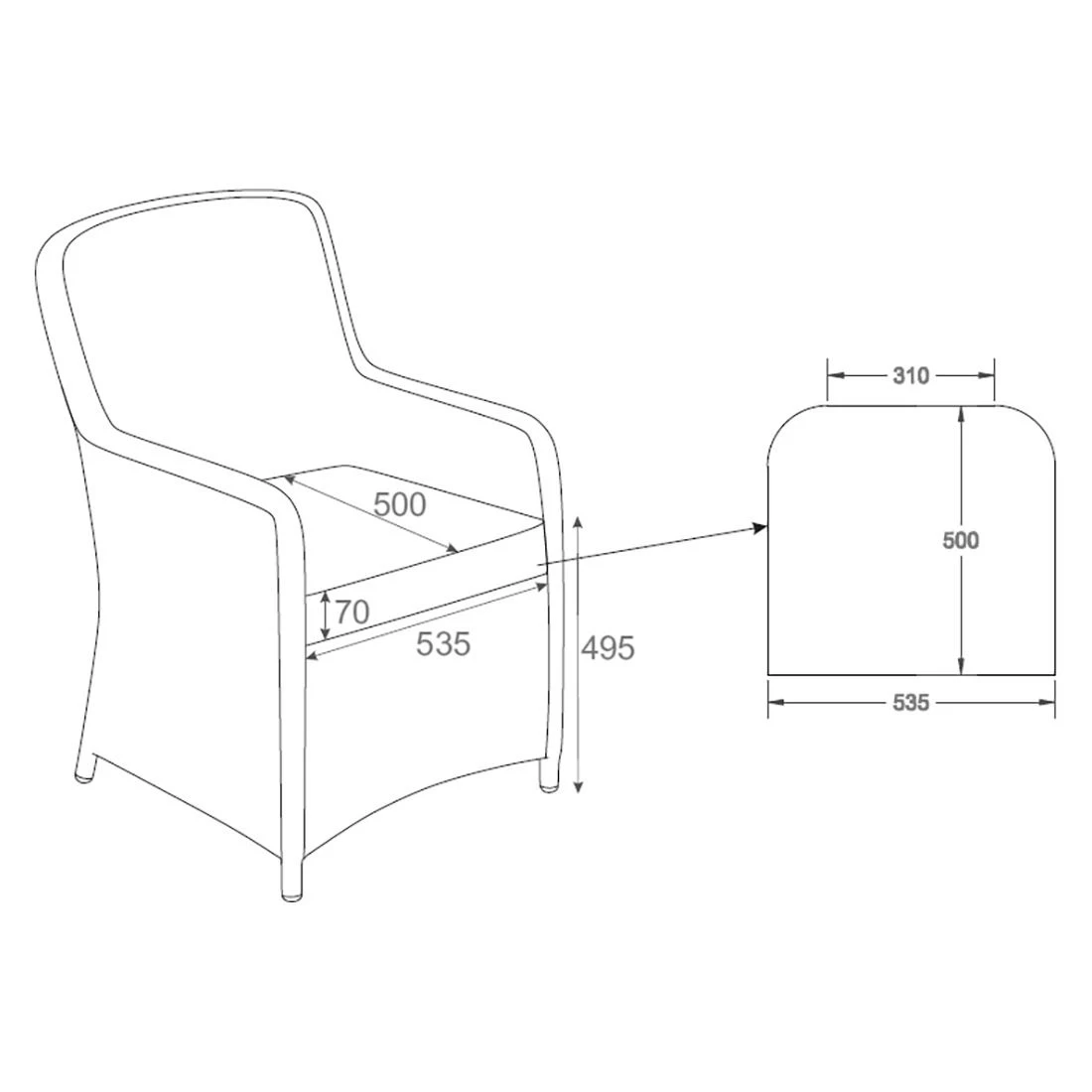 OUTLIV. Java Gartensessel Geflecht/Polyester Natur/Anthrazit 8 OUTLIV. Java Gartensessel Geflecht/Polyester Natur/Anthrazit – Bild 6