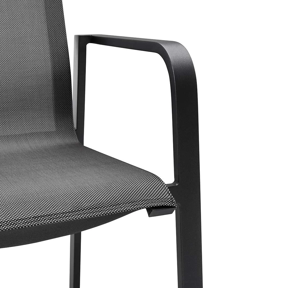 OUTLIV. Julia Stapelsessel Aluminium/Textilene Anthrazit/Coal 6 OUTLIV. Julia Stapelsessel Aluminium/Textilene Anthrazit/Coal – Bild 4