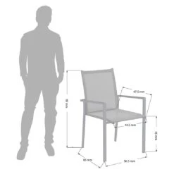 OUTLIV. Kobe Stapelsessel Aluminium/Textilene Anthrazit -Garten Leben outliv kobe stapelsessel aluminium textilene anthrazit 1423590 10