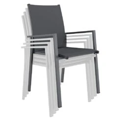 OUTLIV. Kobe Stapelsessel Aluminium/Textilene Anthrazit -Garten Leben outliv kobe stapelsessel aluminium textilene anthrazit 1423590 7