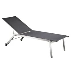 OUTLIV. Kreta Gartenliege Edelstahl/Textilene Silber/Coal