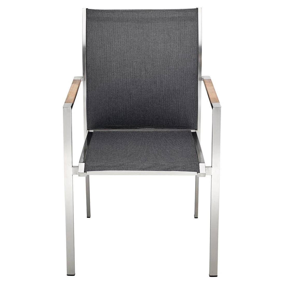 OUTLIV. Kreta Stapelsessel Edelstahl/Textilene Silber/Coal 4 OUTLIV. Kreta Stapelsessel Edelstahl/Textilene Silber/Coal – Bild 2