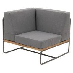OUTLIV. Largo Ecklounge Stahl/Kunstfaser Anthrazit/Royal Dark Grey -Garten Leben outliv largo loungeecke 5tlg stahl pulver akazie kissen anthrazit grau 1205394 11