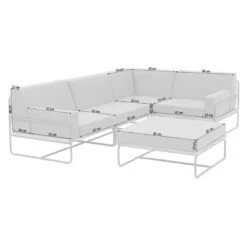 OUTLIV. Largo Ecklounge Stahl/Kunstfaser Anthrazit/Royal Dark Grey -Garten Leben outliv largo loungeecke 5tlg stahl pulver akazie kissen anthrazit grau 1205394 4