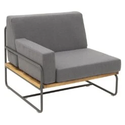 OUTLIV. Largo Ecklounge Stahl/Kunstfaser Anthrazit/Royal Dark Grey -Garten Leben outliv largo loungeecke 5tlg stahl pulver akazie kissen anthrazit grau 1205394 9
