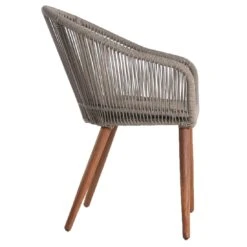 OUTLIV. Lille Gartensessel Akazie/Rope Akazie Geölt/Taupe -Garten Leben outliv lille diningsessel akazie rope akazie geolt olive 1081083 3