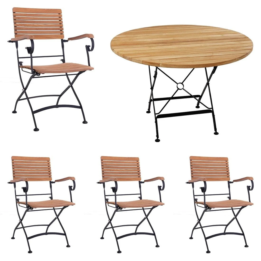 OUTLIV. Lindau Biergartensessel-Set Schwarz/Teak 3 OUTLIV. Lindau Biergartensessel-Set Schwarz/Teak