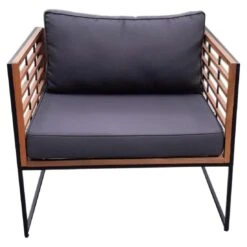 OUTLIV. Maui Loungeset 4-tlg. Stahl/Akazie/Polster Schwarz/Anthrazit -Garten Leben outliv maui loungegruppe 4 tlg stahl akazie polster 1418409 5