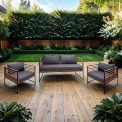 OUTLIV. Maui Loungeset 3-tlg. Schwarz/Anthrazit