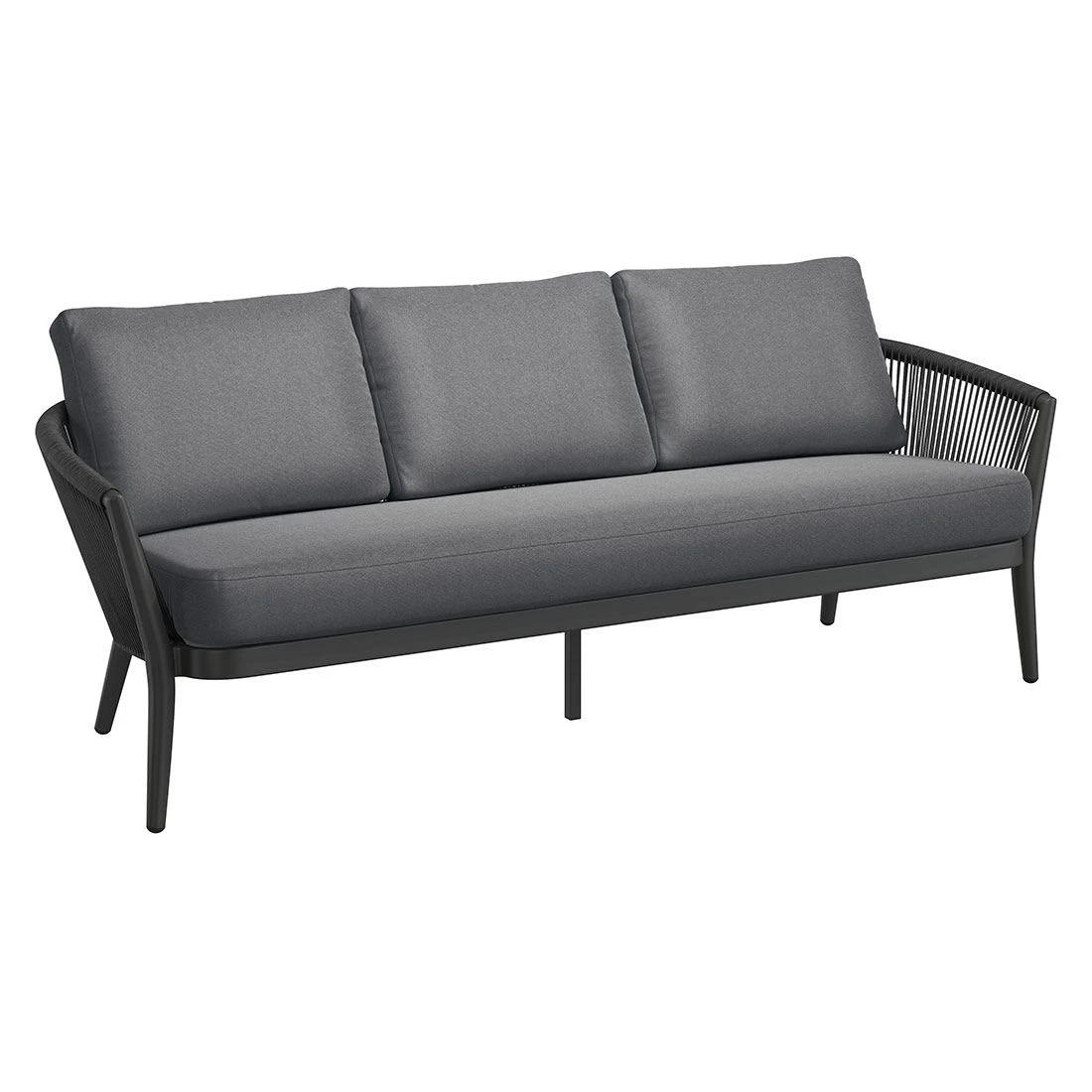 OUTLIV. Monet Gartensofa Aluminium/Rope Inkl. Kissen Schwarz/Dunkelgrau 4 OUTLIV. Monet Gartensofa Aluminium/Rope Inkl. Kissen Schwarz/Dunkelgrau – Bild 2