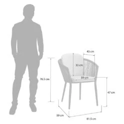 OUTLIV. Monet Gartensessel Aluminium/Rope Inkl. Kissen Schwarz/Dunkelgrau 15 OUTLIV. Monet Gartensessel Aluminium/Rope Inkl. Kissen Schwarz/Dunkelgrau -Garten Leben outliv monet diningsessel aluminium rope inkl kissen 1337284 3