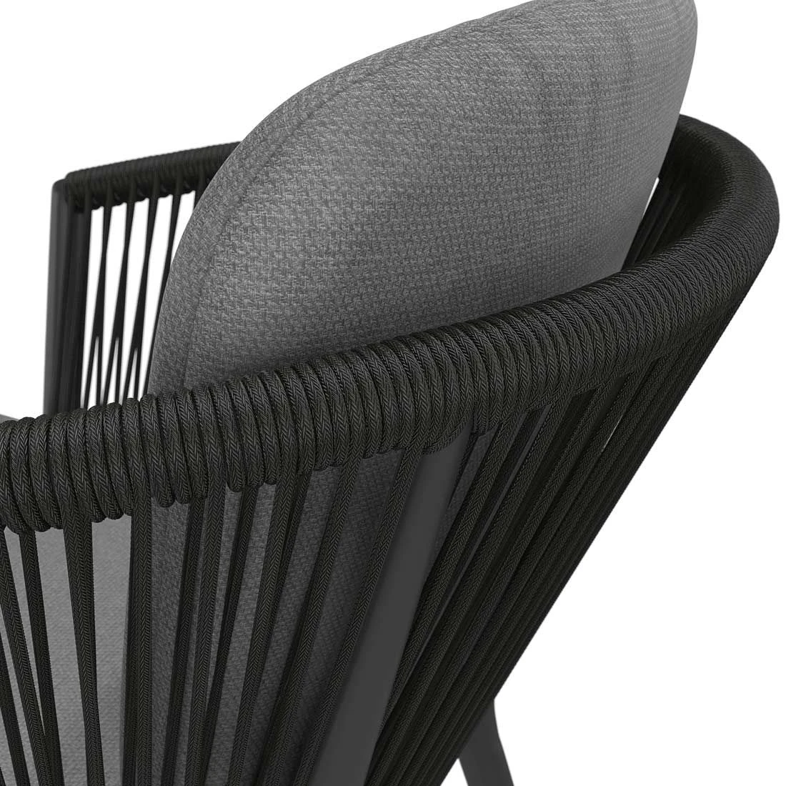 OUTLIV. Monet Gartensessel Aluminium/Rope Inkl. Kissen Schwarz/Dunkelgrau 10 OUTLIV. Monet Gartensessel Aluminium/Rope Inkl. Kissen Schwarz/Dunkelgrau – Bild 8