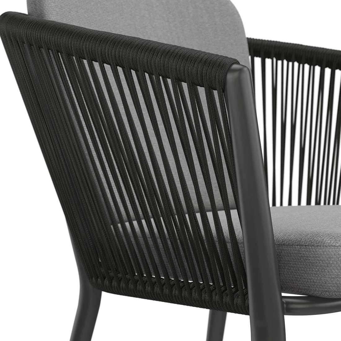 OUTLIV. Monet Gartensessel Aluminium/Rope Inkl. Kissen Schwarz/Dunkelgrau 11 OUTLIV. Monet Gartensessel Aluminium/Rope Inkl. Kissen Schwarz/Dunkelgrau – Bild 9