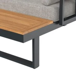OUTLIV. Naxos Ecklounge Aluminium/Kunstfaser Dunkelgrau/Natur -Garten Leben outliv naxos loungeecke aluminium akazie inkl kissen 1427385 11
