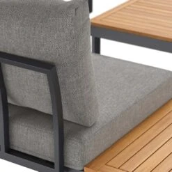 OUTLIV. Naxos Ecklounge Aluminium/Kunstfaser Dunkelgrau/Natur -Garten Leben outliv naxos loungeecke aluminium akazie inkl kissen 1427385 12