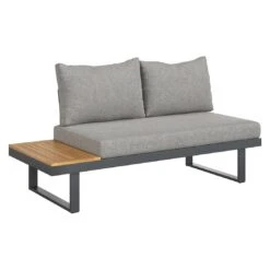 OUTLIV. Naxos Ecklounge Aluminium/Kunstfaser Dunkelgrau/Natur -Garten Leben outliv naxos loungeecke aluminium akazie inkl kissen 1427385 7