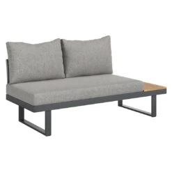 OUTLIV. Naxos Ecklounge Aluminium/Kunstfaser Dunkelgrau/Natur -Garten Leben outliv naxos loungeecke aluminium akazie inkl kissen 1427385 8