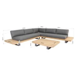OUTLIV. New York Ecklounge Aluminium/Olefin Teak Natur -Garten Leben outliv new york lounge corner set alu teak natur teak natur 1267434 3