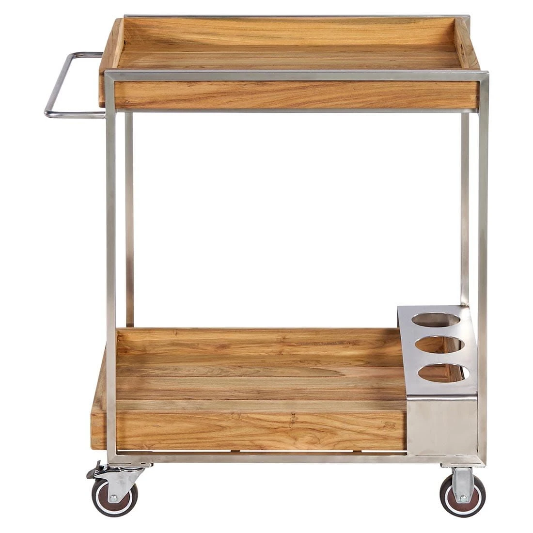 OUTLIV. Oro Servierwagen Teak Recycelt Silber/Natur 5 OUTLIV. Oro Servierwagen Teak Recycelt Silber/Natur – Bild 3