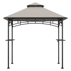 OUTLIV. Gartenpavillon 152x244cm Stahl/Stoff Schwarz/Grau -Garten Leben outliv pavillon 152x244cm stahl stoff 1396640 3