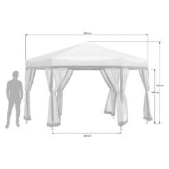 OUTLIV. Gartenpavillon 335x335cm Stahl/Stoff Schwarz/Weiß -Garten Leben outliv pavillon 335x335cm stahl stoff 1396629 10