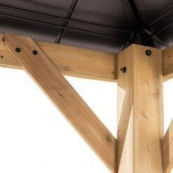 OUTLIV. Gartenpavillon Zedernholz/Stahl Braun -Garten Leben outliv pavillon 393x335 cm zedernholz stahl 1422204 5