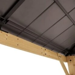 OUTLIV. Gartenpavillon Zedernholz/Stahl Braun -Garten Leben outliv pavillon 393x335 cm zedernholz stahl 1422204 6