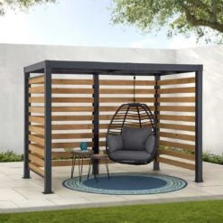 OUTLIV. Gartenpergola 313x191 Cm Zedernholz/Stahl Schwarz/Natur -Garten Leben outliv pergola 313x191 cm zedernholz stahl 1422237 6