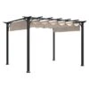 OUTLIV. Gartenpergola 366x274 Cm Stahl/Stoff Schwarz/Beige -Garten Leben outliv pergola 366x274 cm aluminium stoff 1396618 1