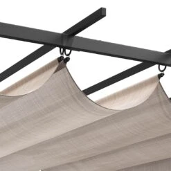 OUTLIV. Gartenpergola 366x274 Cm Stahl/Stoff Schwarz/Beige -Garten Leben outliv pergola 366x274 cm aluminium stoff 1396618 7