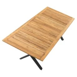 OUTLIV. Gartentisch 200x100cm Stahl/Teak Recycelt Schwarz/Teak -Garten Leben outliv promo x gartentisch 200x100cm stahl teak recycelt schwarz teak 1243718 5