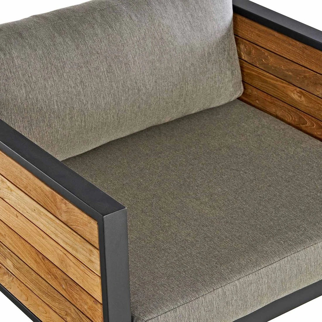 OUTLIV. Rhodos Loungeset 4-tlg. Aluminium/Teak/Olefin Anthrazit/Natur 16 OUTLIV. Rhodos Loungeset 4-tlg. Aluminium/Teak/Olefin Anthrazit/Natur – Bild 14