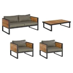 OUTLIV. Rhodos Loungeset 4-tlg. Aluminium/Teak/Olefin Anthrazit/Natur 19 OUTLIV. Rhodos Loungeset 4-tlg. Aluminium/Teak/Olefin Anthrazit/Natur -Garten Leben outliv rhodos sofagruppe 4 tlg aluminium teak olefin 1431719 3