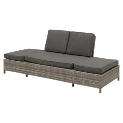OUTLIV. Roma Gartensofa Geflecht/Polyester Grau/Anthrazit -Garten Leben outliv roma loungebank geflecht polster grau anthrazit 1253398 2