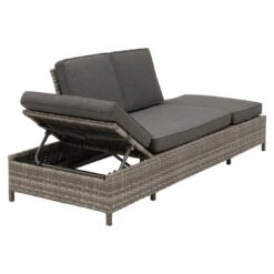 OUTLIV. Roma Gartensofa Geflecht/Polyester Grau/Anthrazit -Garten Leben outliv roma loungebank geflecht polster grau anthrazit 1253398 8