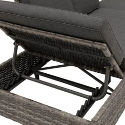 OUTLIV. Roma Gartensofa Geflecht/Polyester Grau/Anthrazit -Garten Leben outliv roma loungebank geflecht polster grau anthrazit 1253398 9