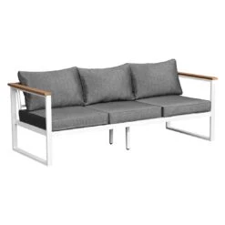OUTLIV. Samos Loungeset 4-tlg. Aluminium/Spun-Poly Weiß/Dunkelgrau -Garten Leben outliv samos sofagruppe 4 tlg aluminium polster weiss dunkelgrau 1329980 6