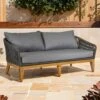 OUTLIV. Santorin Gartensofa 170 Cm Teak/Rope/Olefin Natur/Dunkelgrau -Garten Leben outliv santorin 2 sitzersofa 170 cm teak rope olefin 1431774 1