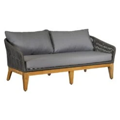 OUTLIV. Santorin Gartensofa 170 Cm Teak/Rope/Olefin Natur/Dunkelgrau -Garten Leben outliv santorin 2 sitzersofa 170 cm teak rope olefin 1431774 2