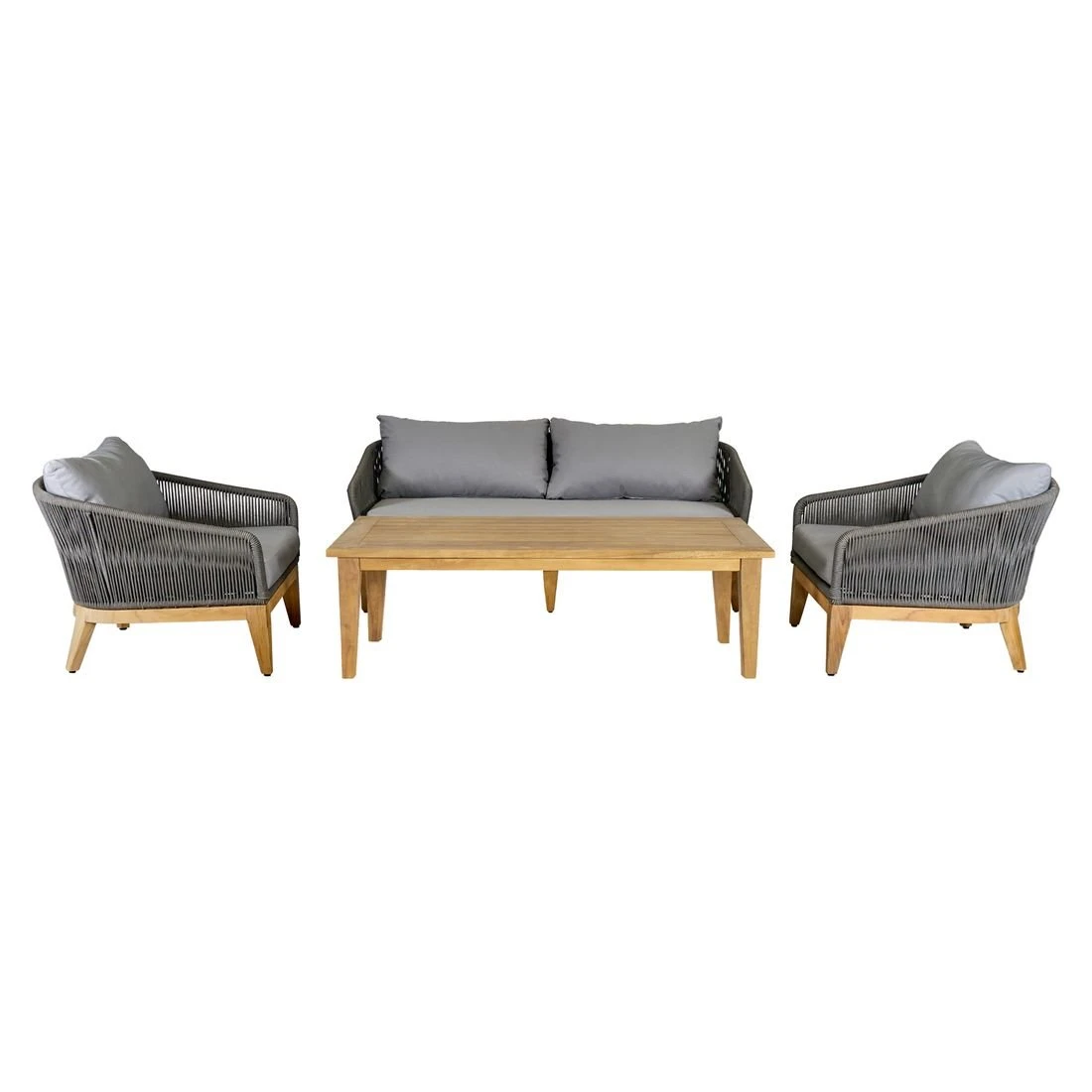 OUTLIV. Santorin Loungeset 4-tlg. Teak/Rope/Olefin Natur/Dunkelgrau 6 OUTLIV. Santorin Loungeset 4-tlg. Teak/Rope/Olefin Natur/Dunkelgrau – Bild 4