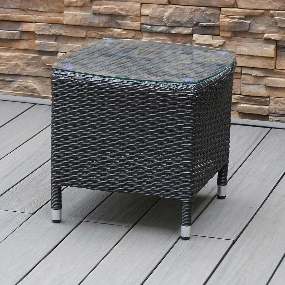 OUTLIV. Spain Beistelltisch Geflecht Dunkelgrau 4 OUTLIV. Spain Beistelltisch Geflecht Dunkelgrau – Bild 2